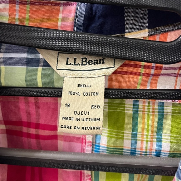 Madras prep making an entrance! Lovely LLBean spring scene blazer. Sz 18. - Picture 2 of 3
